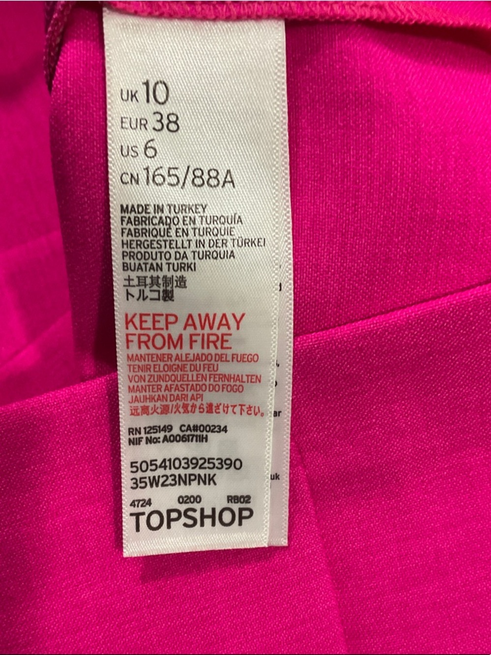 Topshop Fuchsia One-Shoulder Ruffle Mini Dress - Picture 4 of 5